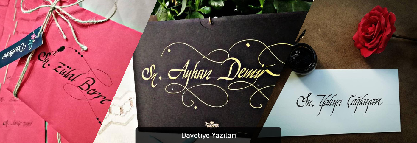 davetiye yazısı, davetiyeye yazı yazma, davetiye kaligrafi yazısı, davetiye hat yazısı